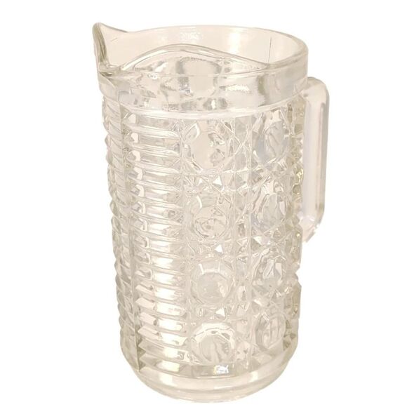 Glass Pitcher Federal Indiana Windsor Cane 16 oz - Picture 8 of 12